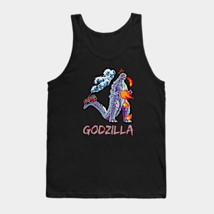 Funny Godzilla - Godzilla Self Burn Tank Top